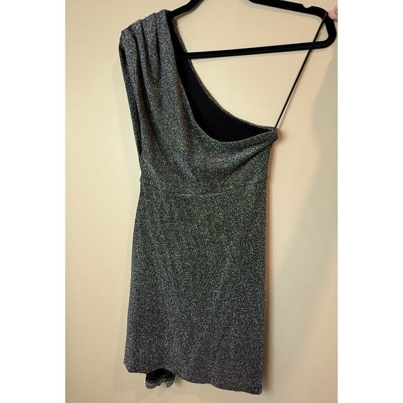 Free People Malia Dress One Shoulder Metallic Mini NWOT L - Picture 4 of 5